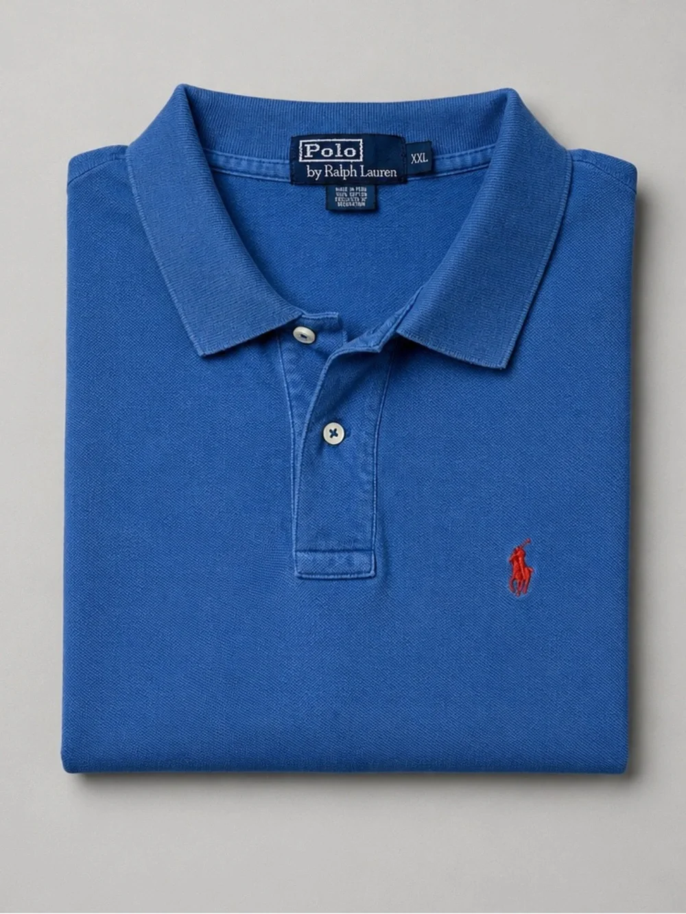 Vintage Polo Ralph Lauren Polo Shirt XXL Preppy Logo Pony Golf Tennis Prep Blue